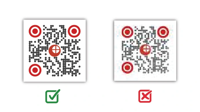 An image where one QR Code is blurry and the other one is crisp.