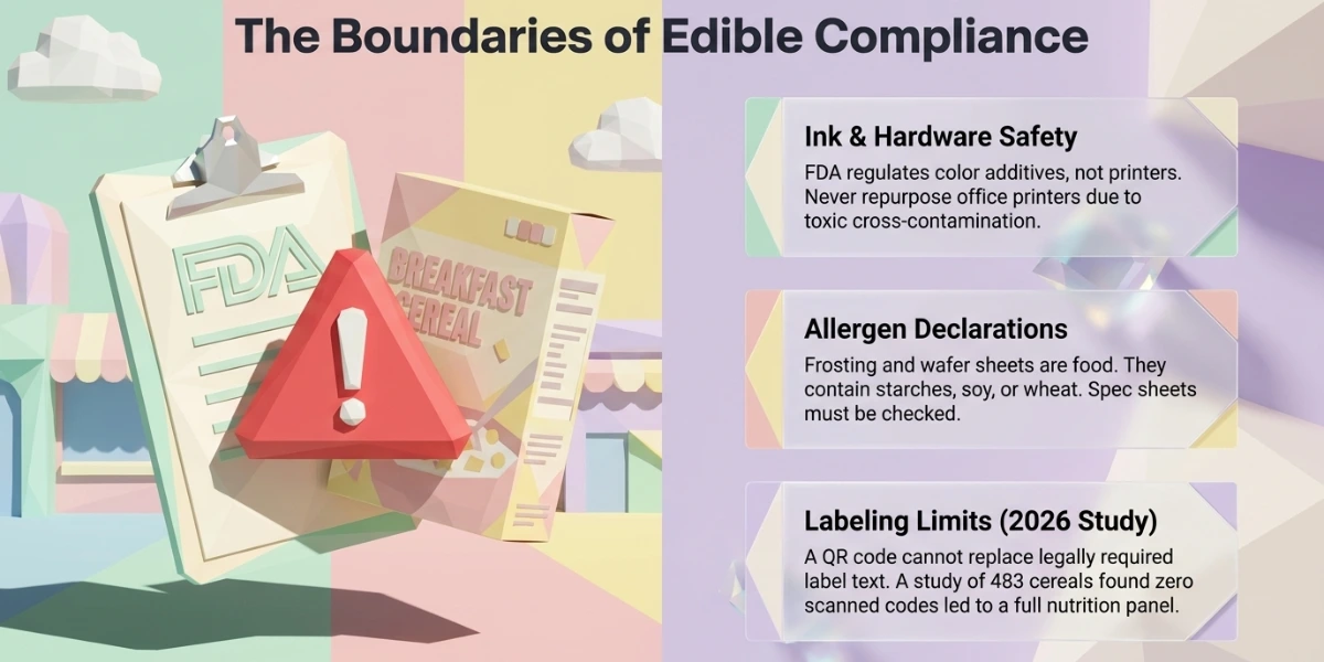 Are edible QR Codes safe, and what do the rules say