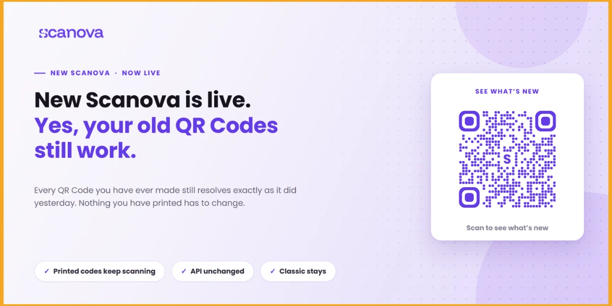 New Scanova Is Live. Yes, Your Old QR Codes Still Work.