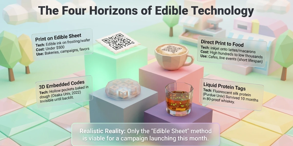 The four types of edible QR Codes