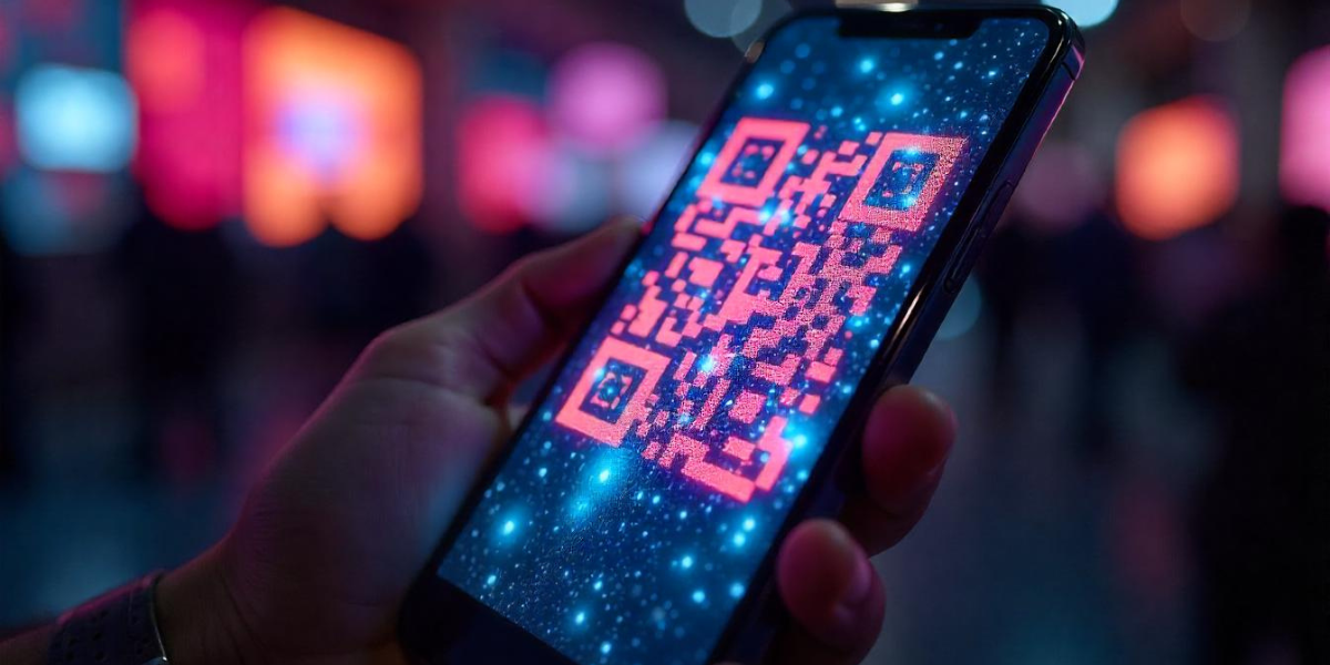 A new QR Code technology with a pink QR Code.