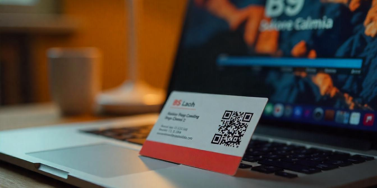 A QR Code on a digital screen like card.