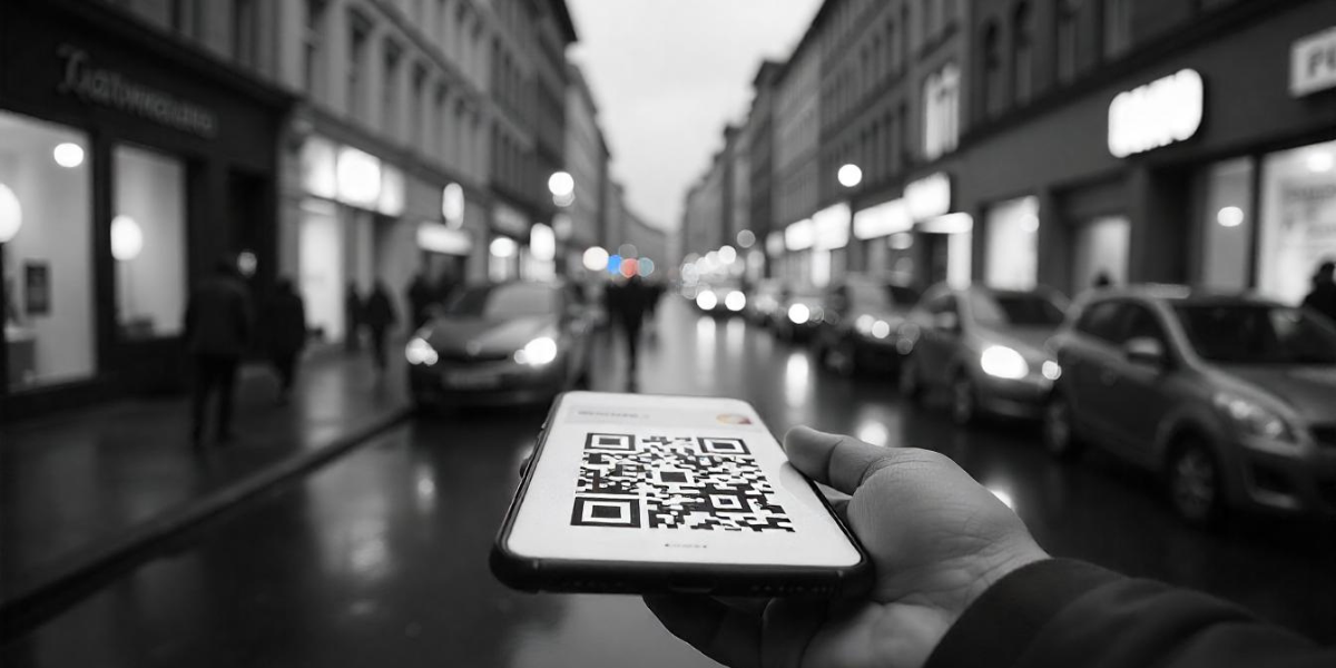 A QR Code on a phone.