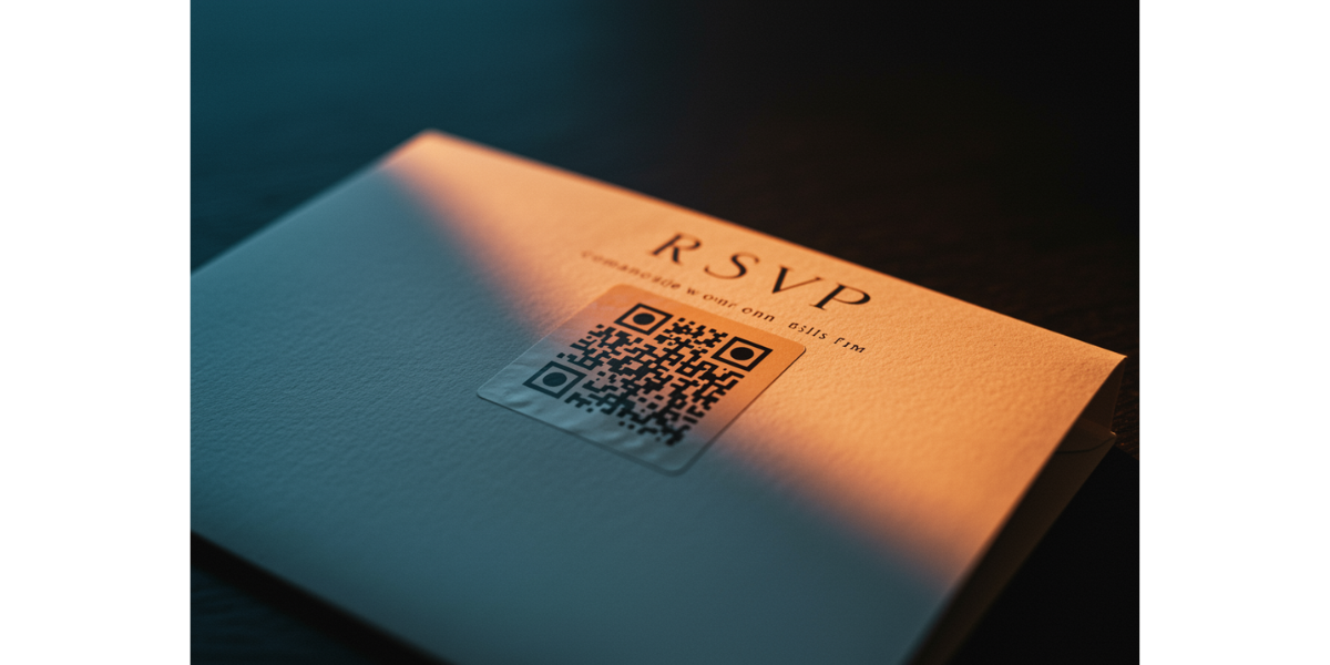 A QR Code sticker on a gift box.