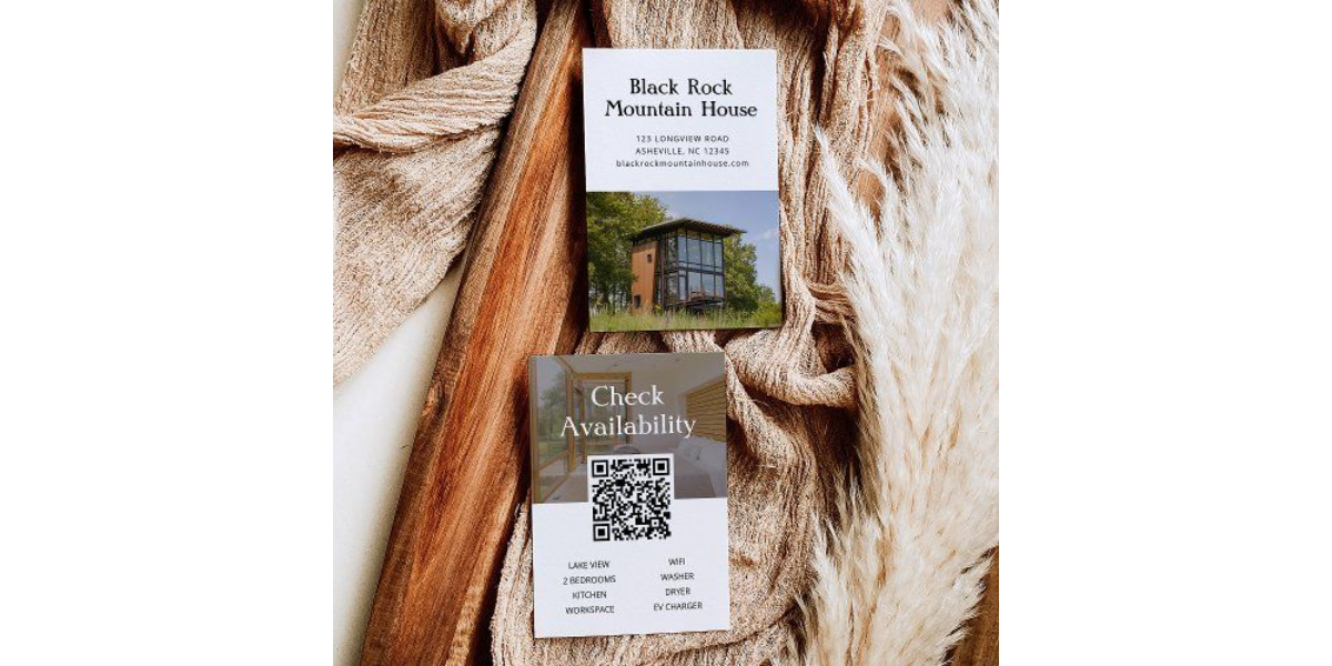An Airbnb QR Code postcard.
