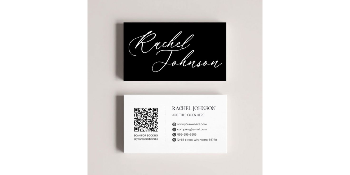 Modern minimalist, simple QR Code business card.