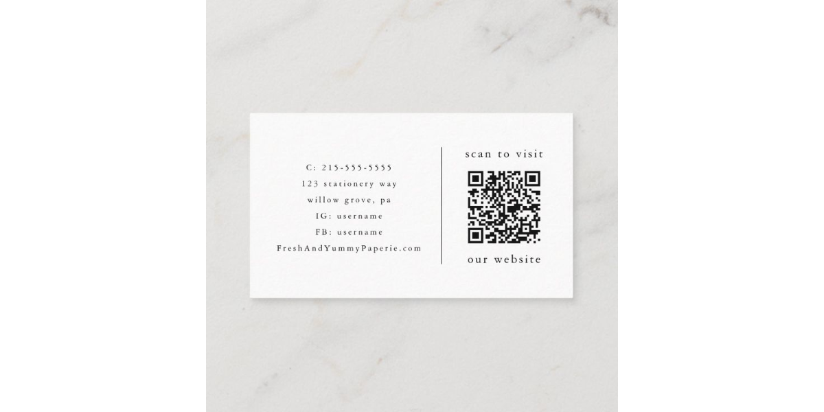 Chic typography business QR Code.
