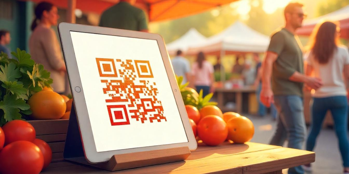 Zelle QR Code on an iPad.