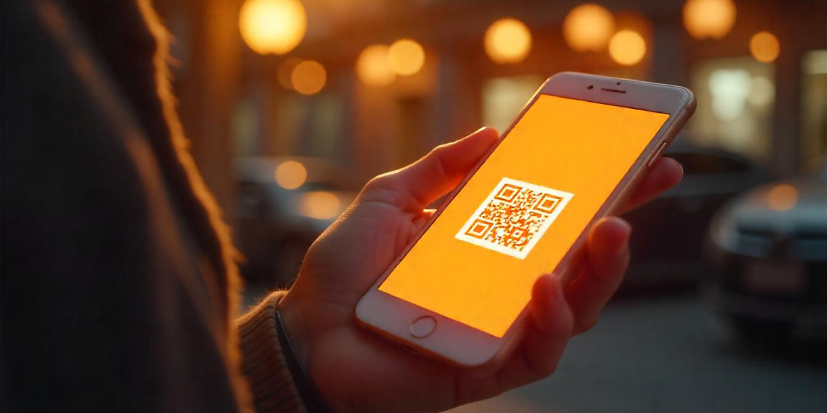 A QR Code on a mobile screen.