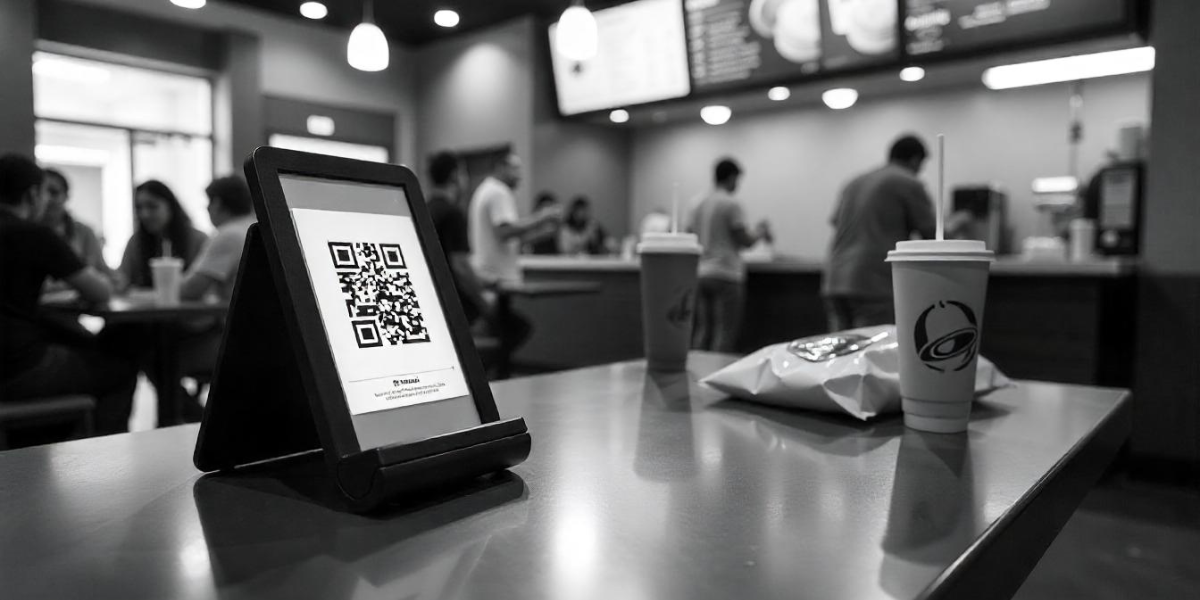 Taco Bell QR Code on a digital screen.