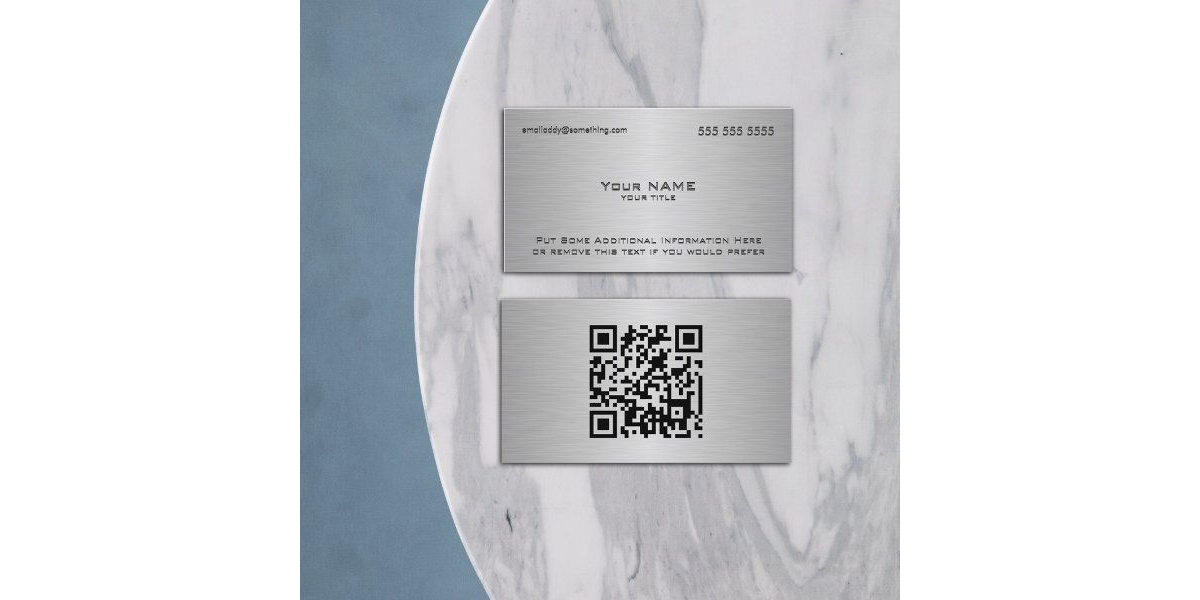 Personalized aluminum business card QR Code.