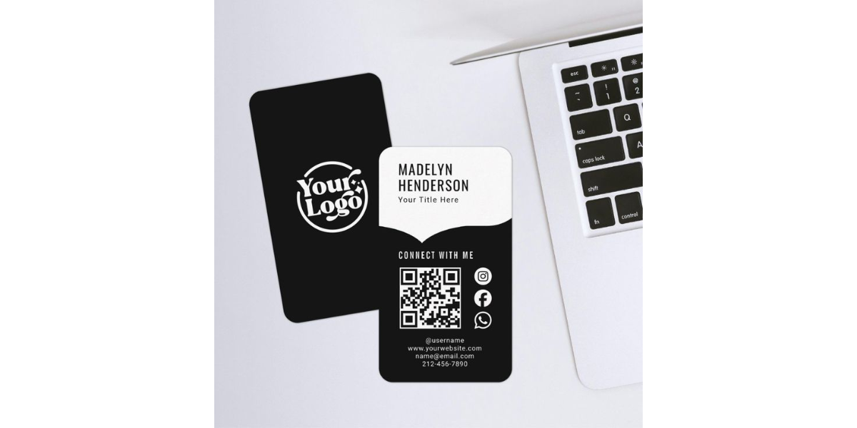 QR Code black business card.