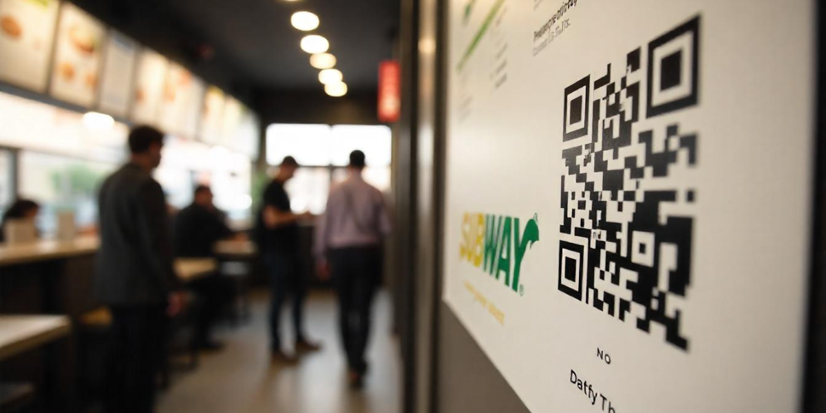 A poster with a Subway QR Code on it.