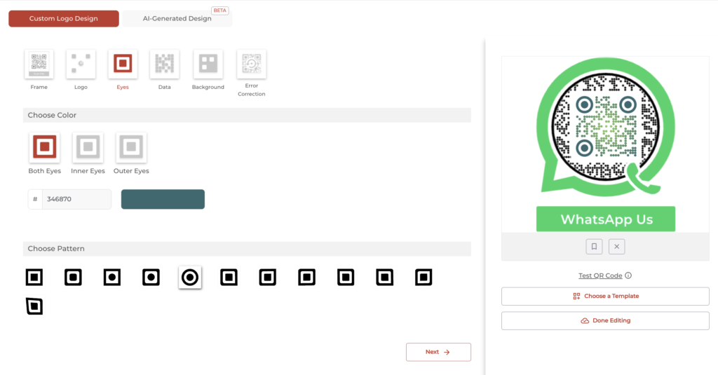 Circular QR Eyes.