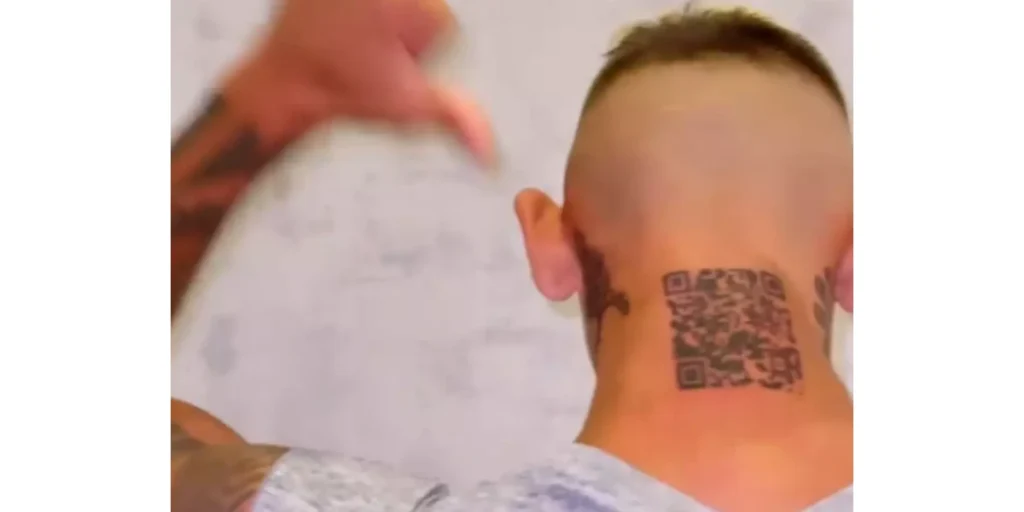 A QR Code tattoo on Katy Perry's back.