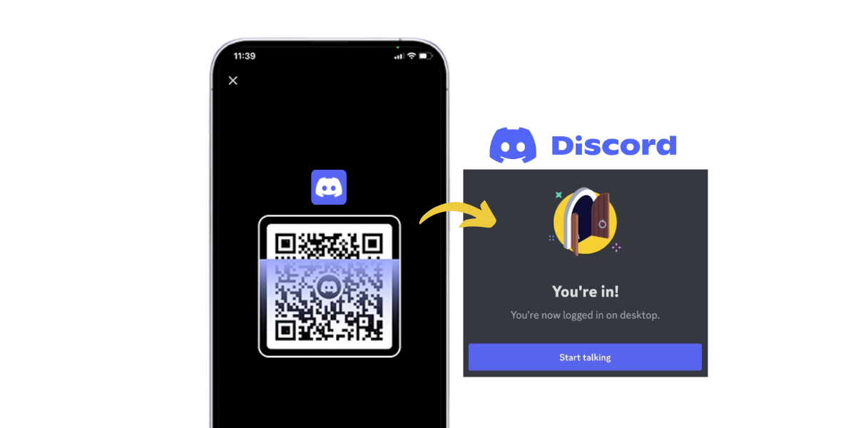 An image showing QR Code log in option via Discord QR Code.