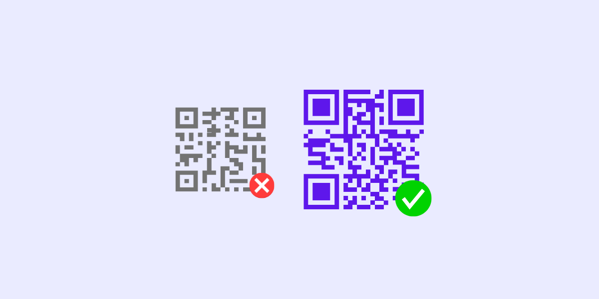 A blurry QR Code and a fix QR Code.