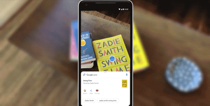 Google Lens scanning a book