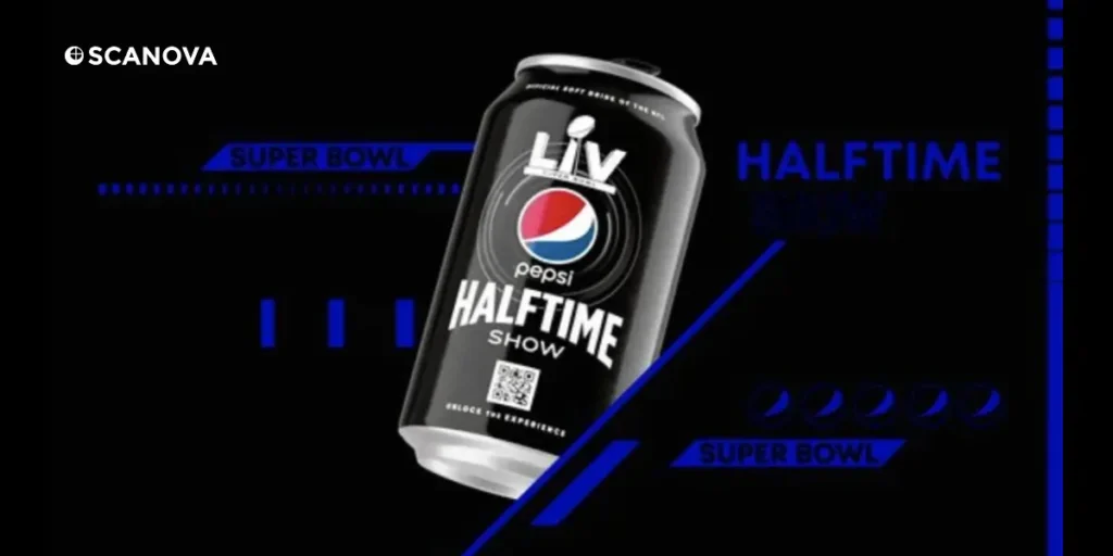 Pepsi's halftime QR Code ad campaign with custom packagin g.