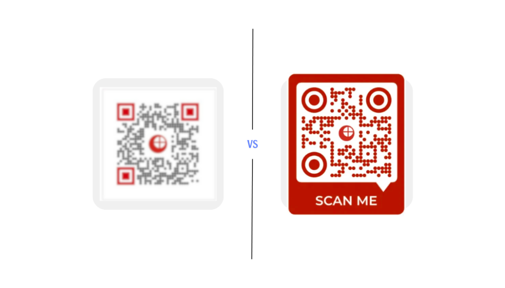 An image showing difference between a blurry QR Code. and a high quality one.
