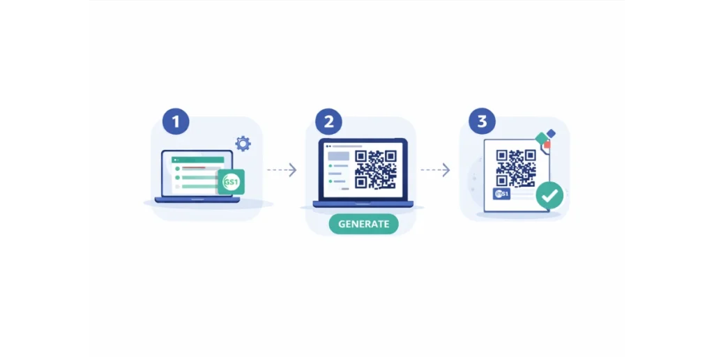 A diagram showing how to generate a clickable QR Code.