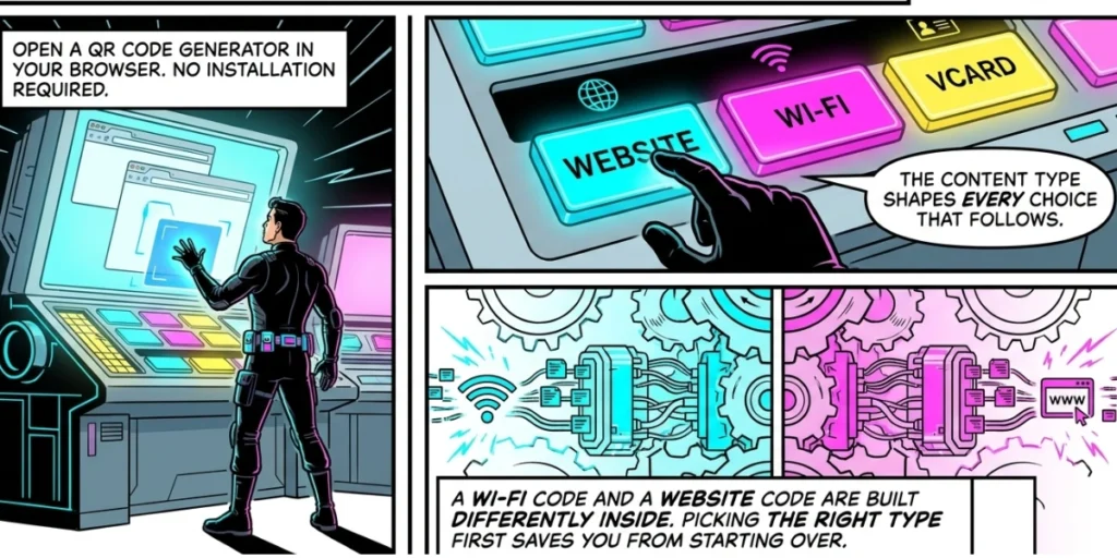 Steps to create a DIY QR Code.
