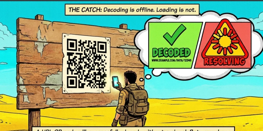 Working of QR Codes without the internet.
