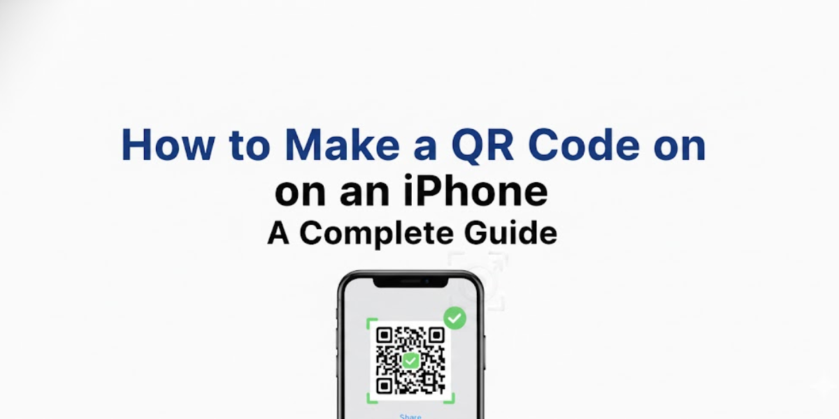 An iPhone with a QR Code on its display.