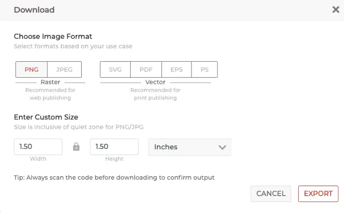 Choose design for QR Code