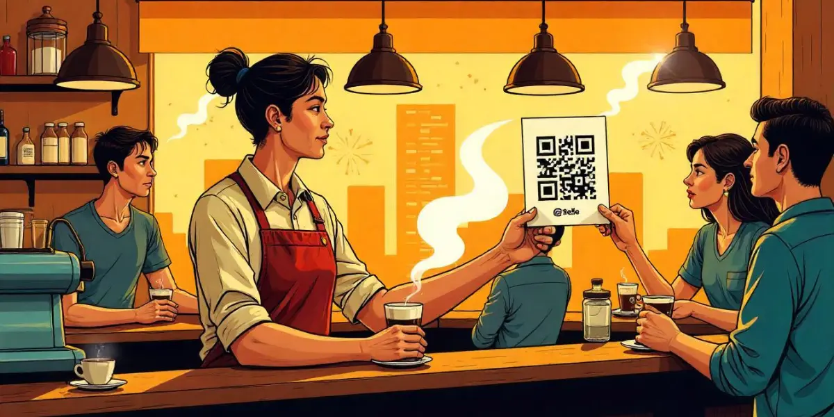 Zelle QR Code on display at a cafe.