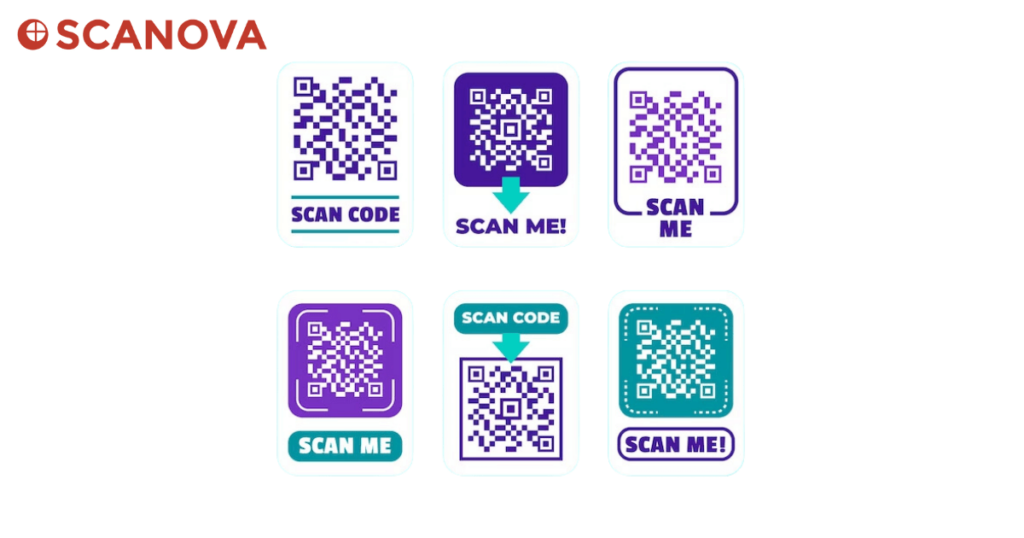 Different QR Code styles with 'Scan Me' text and a clear call-to-action (CTA).
