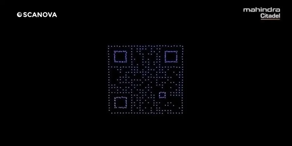 Mahindra's QR Code drone show for AR property listing.