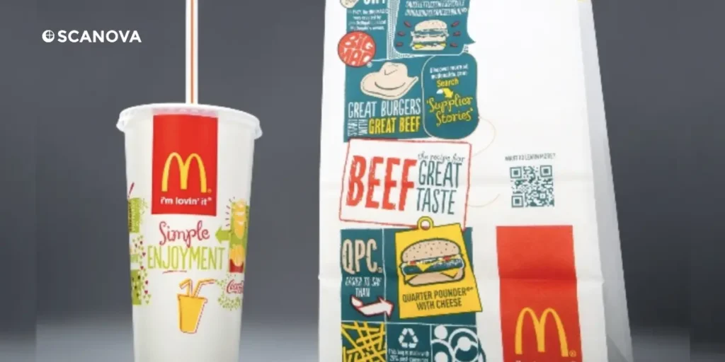 McDonald's QR Code advertising campaign on their packaging.