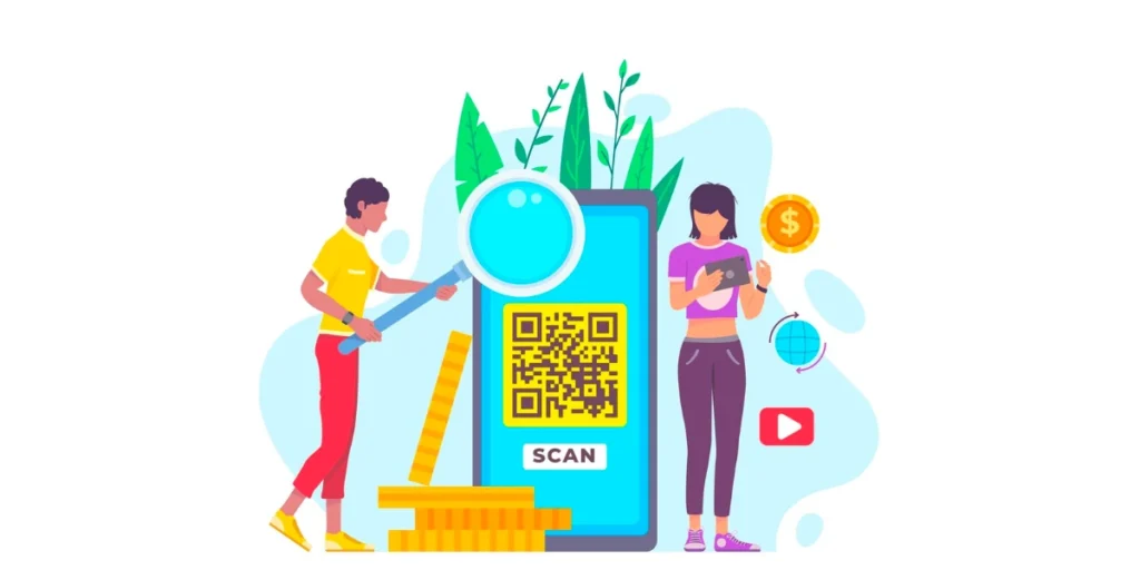 People Scanning QR Code