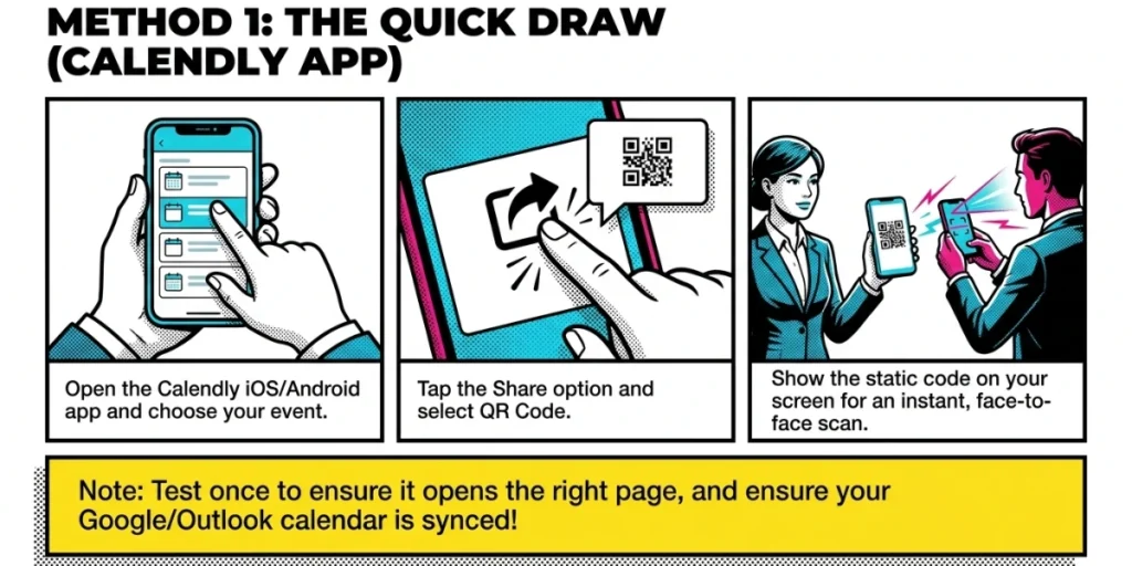 Steps to create a QR Code through Calendly.