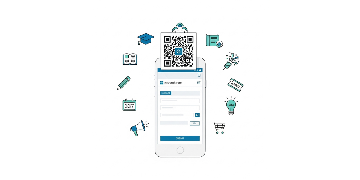 A mobile phone with a microsoft QR Code.