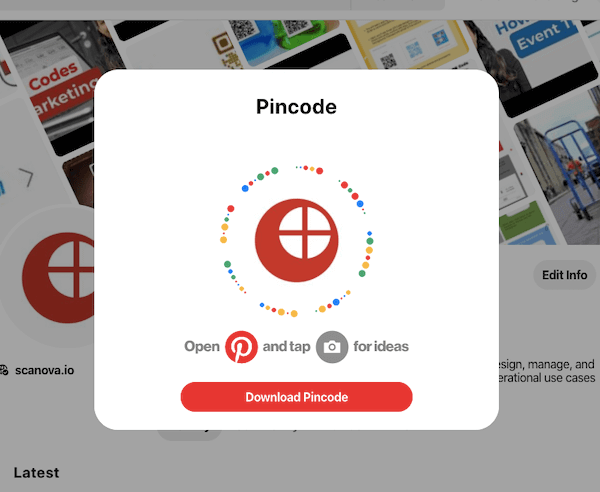 Finding the Pinterest QR Code
