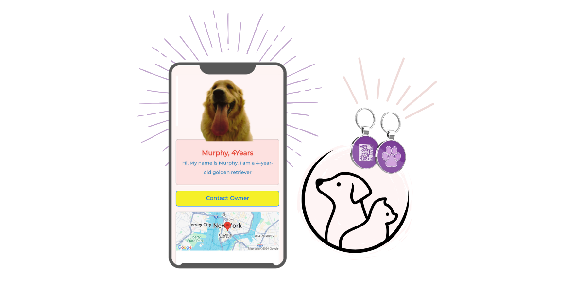 A smartphone with a custom landing page besides QR Code dog tags.
