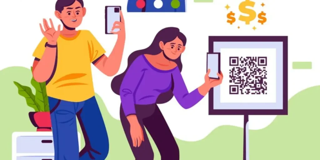 People Scanning QR Code