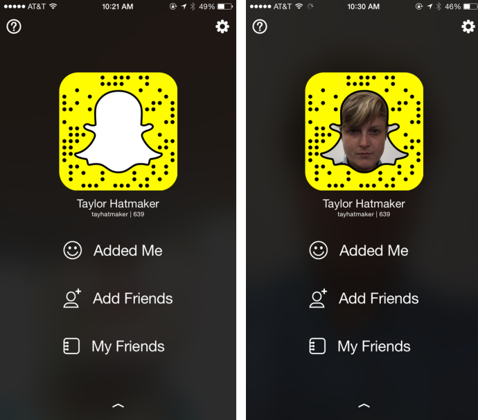 messaging app qr codes - snapchat