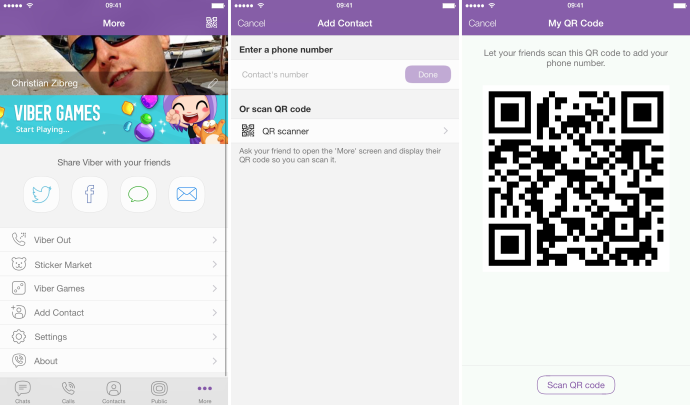 messaging app qr codes - viber
