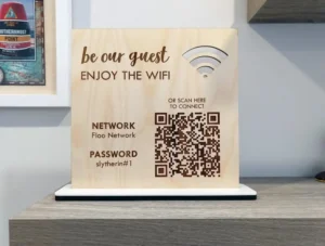 Screenshot showing the enter details screen of Scanova's wifi QR Code generator