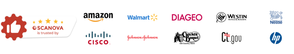 Scanova is trusted by many big brands like Amazon, AT&amp;T, Walmart, Cisco, etc.