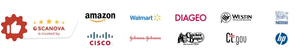 Scanova is trusted by big brands like Amazon, Walmart, Cisco, etc