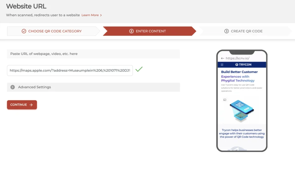 Set google maps location for your address qr codes