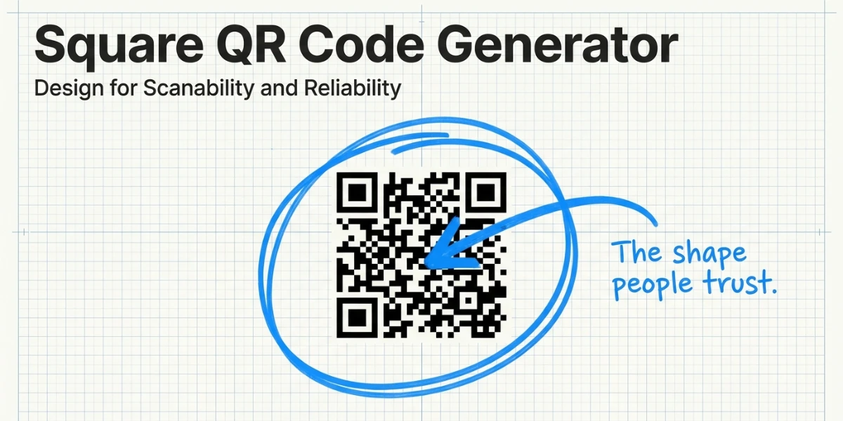 A QR Code made through a square QR Code Generator.