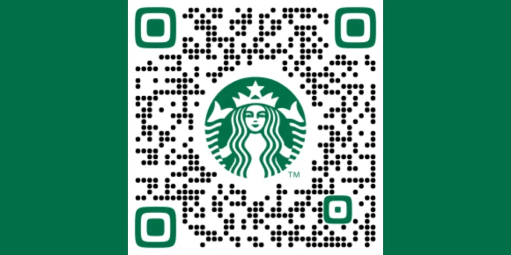 A Starbucks QR Code that matches brand colors.