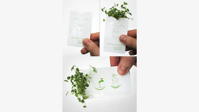 An eco friendly business card made from edible material