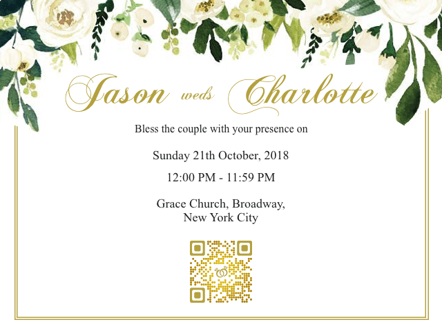 wedding card design: wedding QR Code