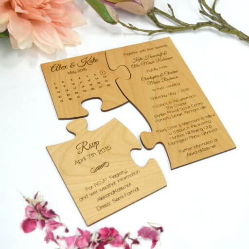wedding card design: jigsaw pzzle